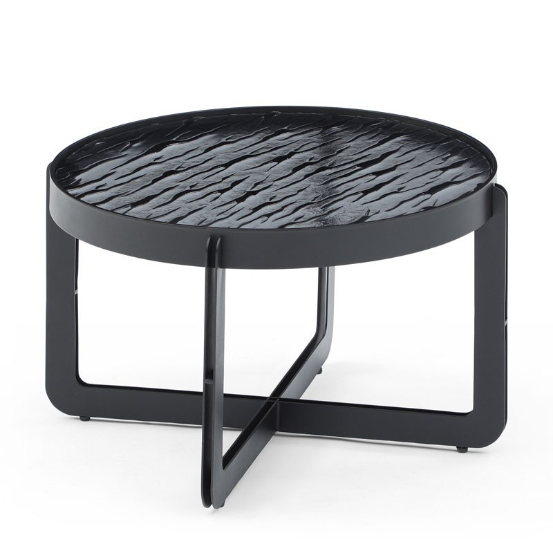 Table basse ronde BEAULIEU verre martelé Table basse ronde BEAULIEU verre martelé
