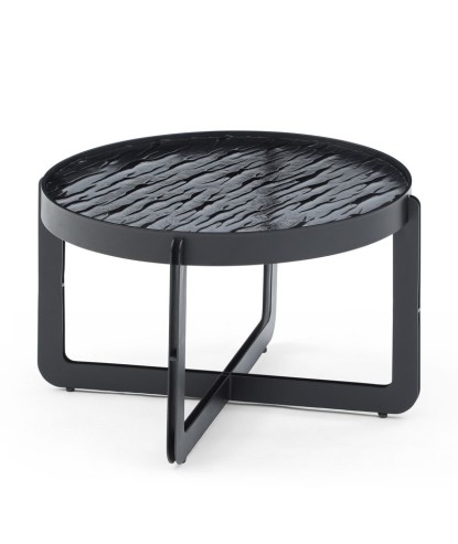 Table basse ronde BEAULIEU verre martelé