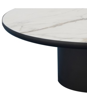 Table basse OTELLO pied bronze cylindrique