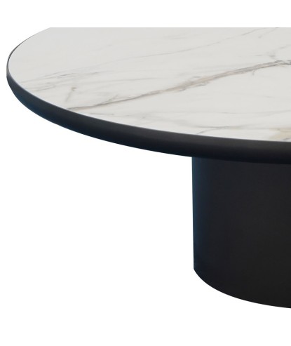 Table basse OTELLO pied bronze cylindrique