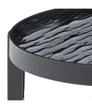 Table basse ronde BEAULIEU verre martelé