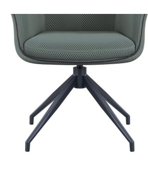 Lot de 2 fauteuils pivotants coque enveloppante NINA tissu Vert