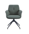 Lot de 2 fauteuils pivotants coque enveloppante NINA tissu Vert Lot de 2 fauteuils pivotants coque enveloppante NINA tissu Vert