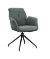 Lot de 2 fauteuils pivotants coque enveloppante NINA tissu Vert Lot de 2 fauteuils pivotants coque enveloppante NINA tissu Vert