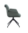 Lot de 2 fauteuils pivotants coque enveloppante NINA tissu Vert Lot de 2 fauteuils pivotants coque enveloppante NINA tissu Vert