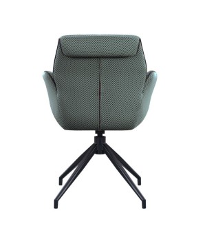lot 2 fauteuils pivotante NINA tissu vert ergonomique pied étoilé mid-century vue dos