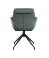 Lot de 2 fauteuils pivotants coque enveloppante NINA tissu Vert Lot de 2 fauteuils pivotants coque enveloppante NINA tissu Vert
