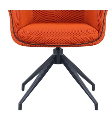 Lot de 2 fauteuils pivotants coque enveloppante NINA tissu Rouge