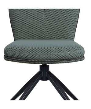 Lot de 2 chaises pivotantes rétro chic NINA tissu Vert
