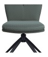 Lot de 2 chaises pivotantes rétro chic NINA tissu Vert