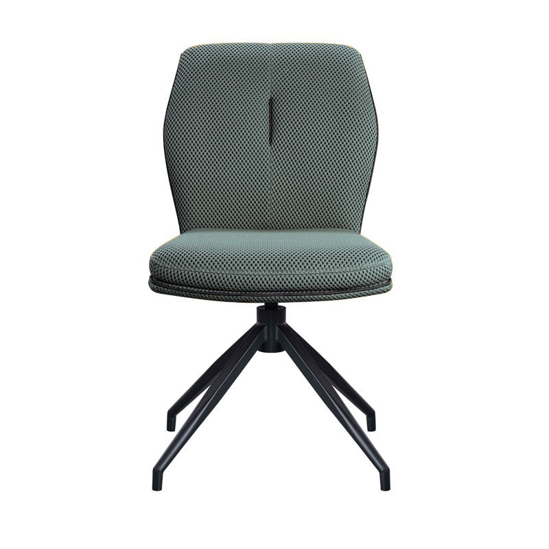 Lot de 2 chaises pivotantes rétro chic NINA tissu Vert