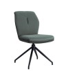 Lot de 2 chaises pivotantes rétro chic NINA tissu Vert