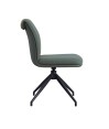 Lot de 2 chaises pivotantes rétro chic NINA tissu Vert