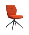 Lot de 2 chaises pivotantes rétro chic NINA tissu Rouge Lot de 2 chaises pivotantes rétro chic NINA tissu Rouge