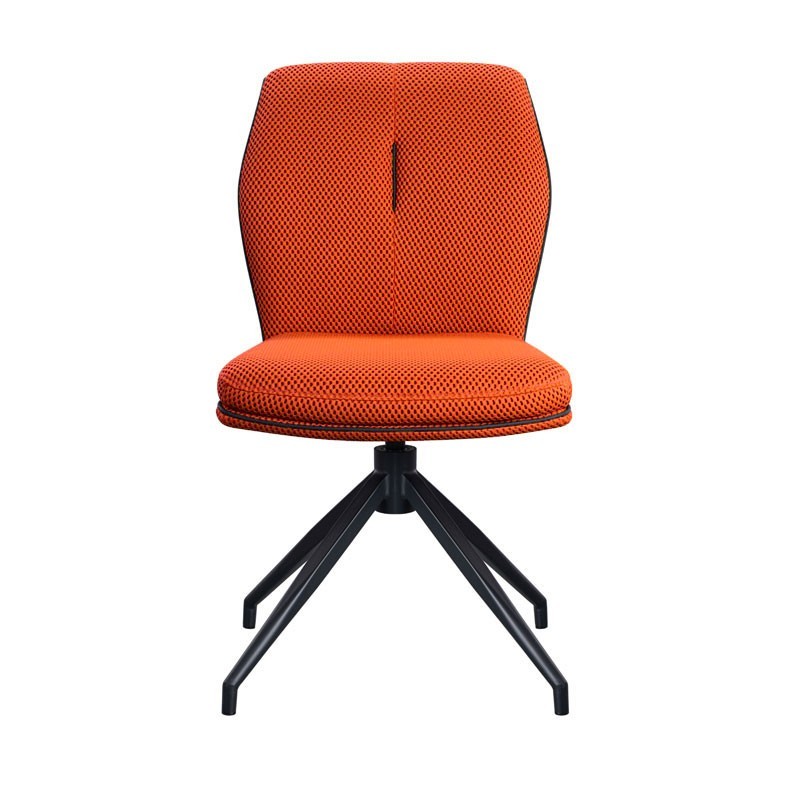 Lot de 2 chaises pivotantes rétro chic NINA tissu Rouge Lot de 2 chaises pivotantes rétro chic NINA tissu Rouge