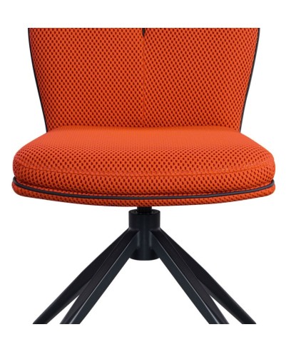 Lot de 2 chaises pivotantes rétro chic NINA tissu Rouge