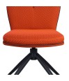 Lot de 2 chaises pivotantes rétro chic NINA tissu Rouge Lot de 2 chaises pivotantes rétro chic NINA tissu Rouge