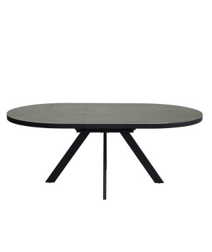 table à manger 8 personnes NATALIA ovale céramique shadow pied métal