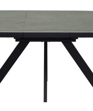 table repas céramique shadow NATALIA ovale papillon 8 personnes detail pied métal