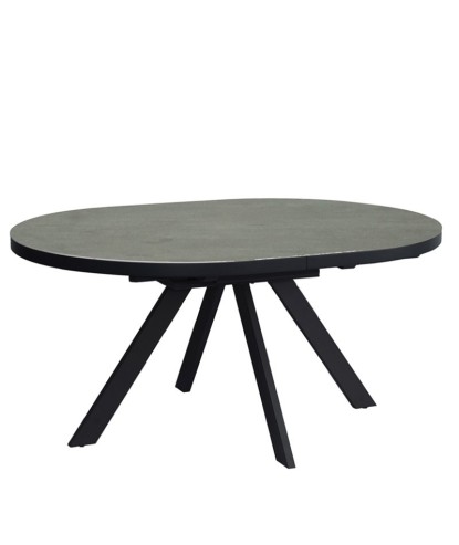 Table à manger 8 personnes allonges papillon céramique Shadow NATALIA