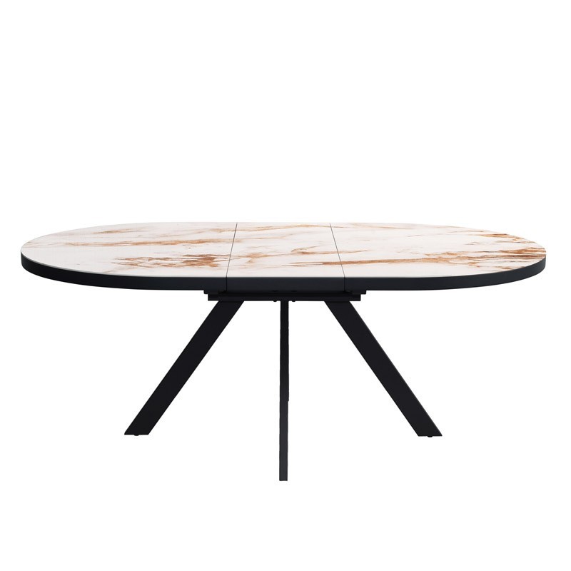Table repas NATALIA allonges papillon Golden stone 8 personnes Table repas NATALIA allonges papillon Golden stone 8 personnes