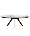 Table repas NATALIA allonges papillon Golden stone 8 personnes Table repas NATALIA allonges papillon Golden stone 8 personnes