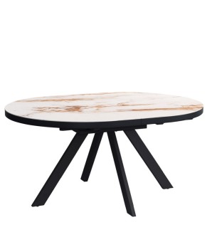 Table repas NATALIA allonges papillon Golden stone 8 personnes