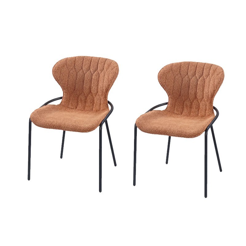 Lot de 2 chaises NATALIA Tissu matelassé Terracotta so 70’s Lot de 2 chaises NATALIA Tissu matelassé Terracotta so 70’s