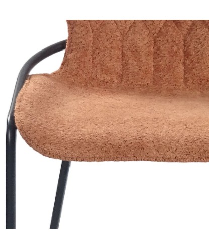Lot de 2 chaises NATALIA Tissu matelassé Terracotta so 70’s