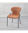 Lot de 2 chaises NATALIA Tissu matelassé Terracotta so 70’s Lot de 2 chaises NATALIA Tissu matelassé Terracotta so 70’s