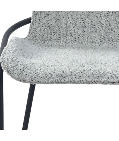 Lot de 2 chaises NATALIA Tissu matelassé Gris clair so 70’s