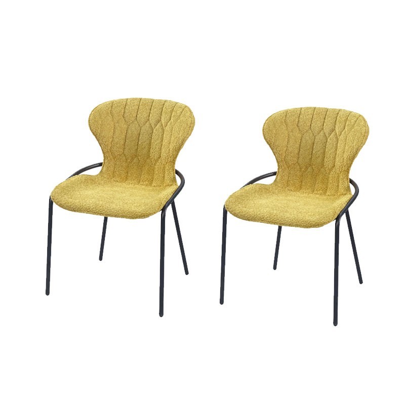 Lot de 2 chaises NATALIA Tissu matelassé Curry so 70’s Lot de 2 chaises NATALIA Tissu matelassé Curry so 70’s
