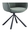 Lot de 2 fauteuils pivotants LOUISA Tissu Vert Confort Rétro-Chic Lot de 2 fauteuils pivotants LOUISA Tissu Vert Confort Rétro-Chic