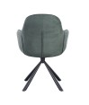 Lot de 2 fauteuils pivotants LOUISA Tissu Vert Confort Rétro-Chic Lot de 2 fauteuils pivotants LOUISA Tissu Vert Confort Rétro-Chic