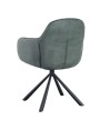 Lot de 2 fauteuils pivotants LOUISA Tissu Vert Confort Rétro-Chic Lot de 2 fauteuils pivotants LOUISA Tissu Vert Confort Rétro-Chic