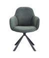Lot de 2 fauteuils pivotants LOUISA Tissu Vert Confort Rétro-Chic Lot de 2 fauteuils pivotants LOUISA Tissu Vert Confort Rétro-Chic
