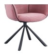 Lot de 2 fauteuils pivotants LOUISA Tissu Rose Confort Rétro-Chic Lot de 2 fauteuils pivotants LOUISA Tissu Rose Confort Rétro-Chic