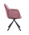 Lot de 2 fauteuils pivotants LOUISA Tissu Rose Confort Rétro-Chic Lot de 2 fauteuils pivotants LOUISA Tissu Rose Confort Rétro-Chic