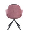 Lot de 2 fauteuils pivotants LOUISA Tissu Rose Confort Rétro-Chic Lot de 2 fauteuils pivotants LOUISA Tissu Rose Confort Rétro-Chic