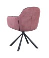 Lot de 2 fauteuils pivotants LOUISA Tissu Rose Confort Rétro-Chic Lot de 2 fauteuils pivotants LOUISA Tissu Rose Confort Rétro-Chic