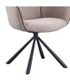 Lot de 2 fauteuils pivotants LOUISA Tissu Beige Confort Rétro-Chic Lot de 2 fauteuils pivotants LOUISA Tissu Beige Confort Rétro-Chic