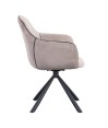Lot de 2 fauteuils pivotants LOUISA Tissu Beige Confort Rétro-Chic Lot de 2 fauteuils pivotants LOUISA Tissu Beige Confort Rétro-Chic