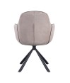 Lot de 2 fauteuils pivotants LOUISA Tissu Beige Confort Rétro-Chic Lot de 2 fauteuils pivotants LOUISA Tissu Beige Confort Rétro-Chic