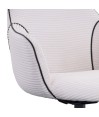 Lot de 2 fauteuils pivotants LOUISA Tissu Blanc Confort Rétro-Chic Lot de 2 fauteuils pivotants LOUISA Tissu Blanc Confort Rétro-Chic