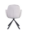 Lot de 2 fauteuils pivotants LOUISA Tissu Blanc Confort Rétro-Chic Lot de 2 fauteuils pivotants LOUISA Tissu Blanc Confort Rétro-Chic