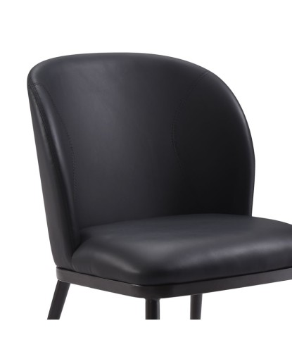 Lot de 2 fauteuils pivotants LAETITIA simili cuir Noir Mid-Century