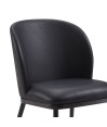 Lot de 2 fauteuils pivotants LAETITIA simili cuir Noir Mid-Century