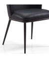 Lot de 2 fauteuils pivotants LAETITIA simili cuir Noir Mid-Century