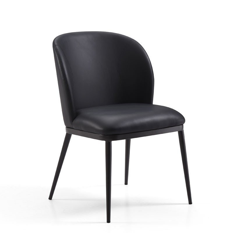 Lot de 2 fauteuils pivotants LAETITIA simili cuir Noir Mid-Century