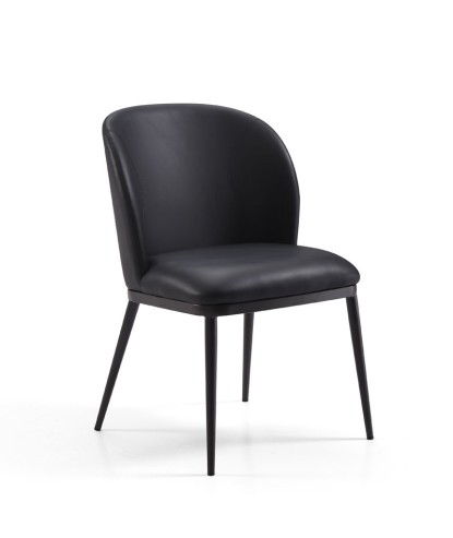 lot 2 fauteuils pivotants LAETITIA similicuir Noir pied métal mid century